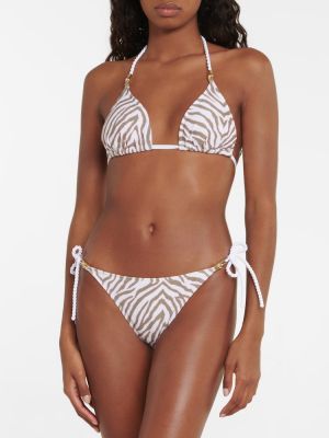 Bikini cu imagine cu model zebră Heidi Klein bej