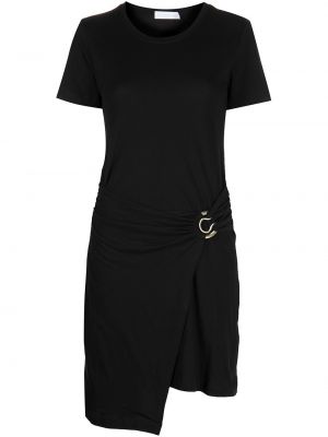 Bavlněné mini šaty s krátkými rukávy s kulatým výstřihem Jonathan Simkhai Standard - černá