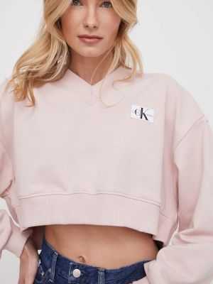Laza szabású pulóver Calvin Klein Jeans rózsaszín