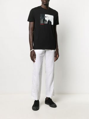 Pantalones rectos ajustados Karl Lagerfeld blanco