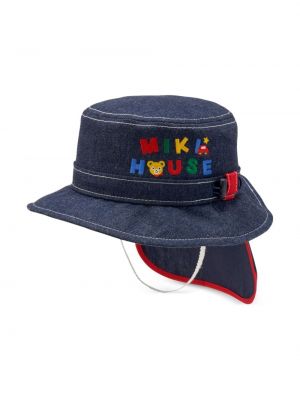 Cappello ricamato Miki House blu