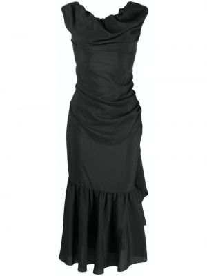 Midi šaty s volánmi Vivienne Westwood čierna