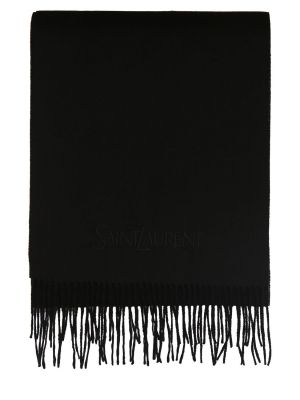 Bufanda con bordado de cachemir Saint Laurent negro