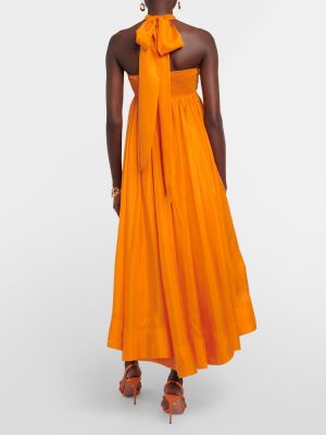 Robe mi-longue en soie Zimmermann orange