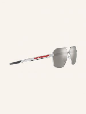 Okulary przeciwsłoneczne Prada Linea Rossa srebrne