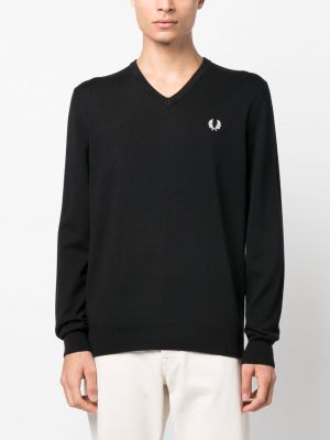Sweat à col v Fred Perry noir