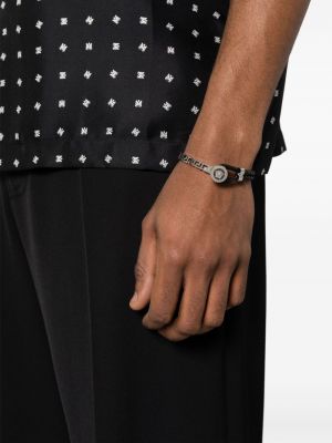 Geflochtener leder armband Versace schwarz
