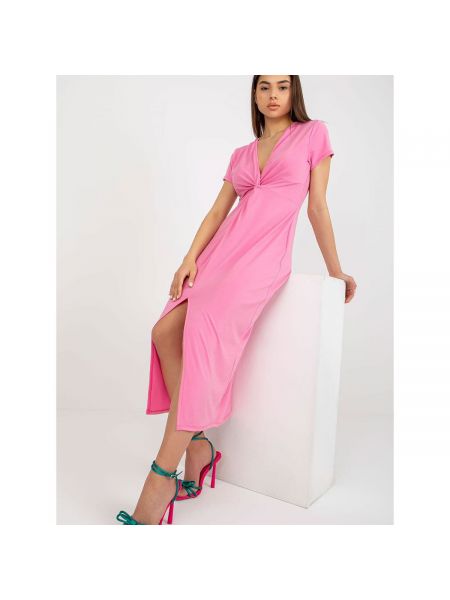 Midi šaty Fashionhunters růžové