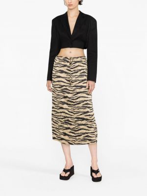 Midi sukně s potiskem s tygřím vzorem Ganni