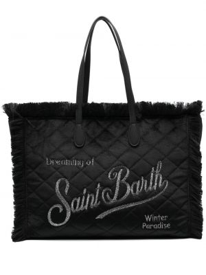 Prešívaná nákupná taška Mc2 Saint Barth čierna