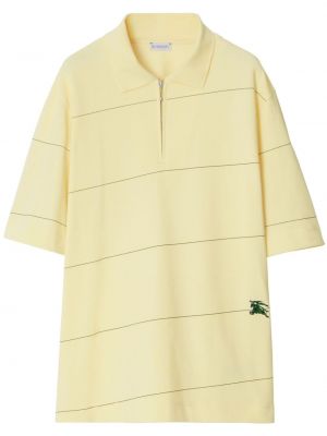 Medvilninis siuvinėtas polo marškinėliai Burberry geltona