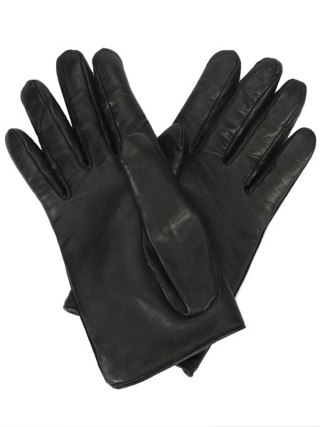 Кожаные перчатки со стразами Philipp Plein черные