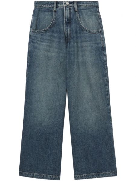 Laia lõikega kõrge vöökohaga teksapüksid Frame sinine