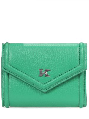 Кожаный кошелек Kiton зеленый