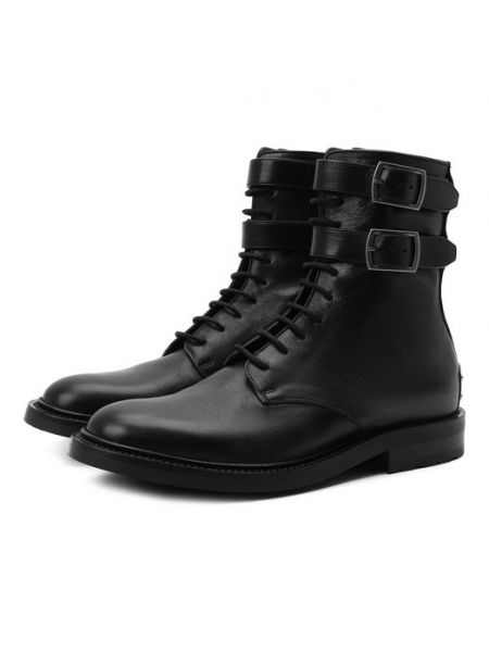 Кожаные ботинки Saint Laurent черные