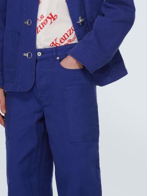 Памучни прав панталон Kenzo синьо