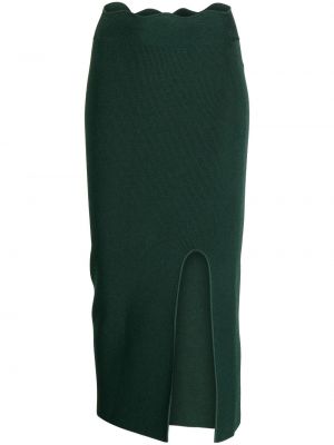 Pletené pouzdrová sukně Galvan London zelené