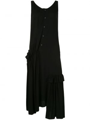 Vestido asimétrico drapeado Yohji Yamamoto negro
