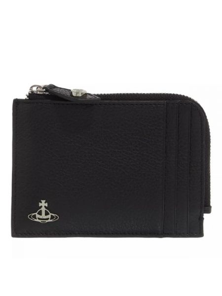 Кошелек grain leather card holder with zip Vivienne Westwood черный