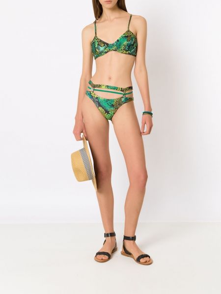 Bikini ar apdruku ar tropisku rakstu Amir Slama zaļš
