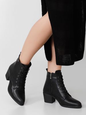 Ботинки на шнуровке на каблуке с острым носком Gönderi̇(r) черные