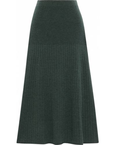 Шерстяная юбка миди Iris & Ink, зеленая