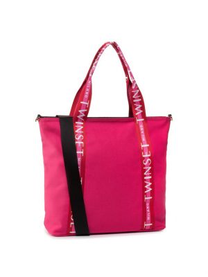 Τσάντα shopper Twinset ροζ