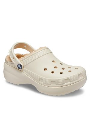 Sandales à plateforme à plateforme Crocs beige