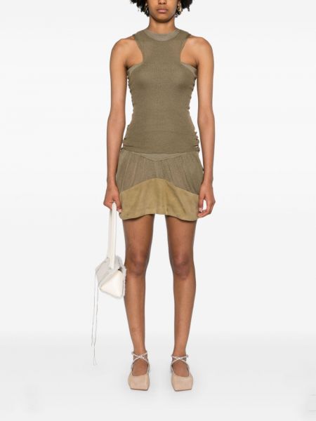 Peplum mini sukně Isa Boulder zelené
