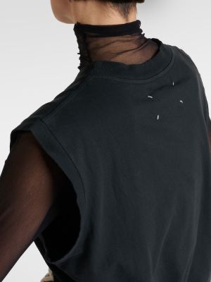 Camiseta de algodón de tela jersey Maison Margiela negro