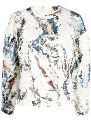 Пуловер с пайети Saiid Kobeisy бяло