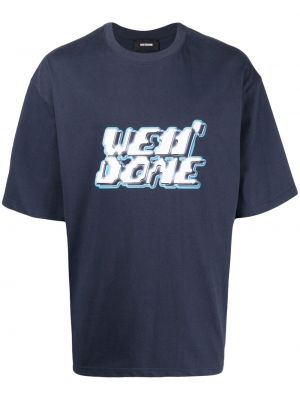 T-shirt mit print We11done blau