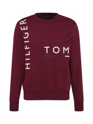 TOMMY HILFIGER Bluză de molton  bleumarin / roșu bordeaux / alb