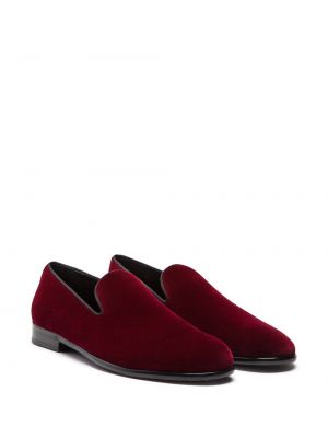 Chaussons en velours Dolce & Gabbana rouge