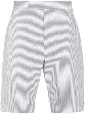 Lanene kratke hlače s črtami Thom Browne siva