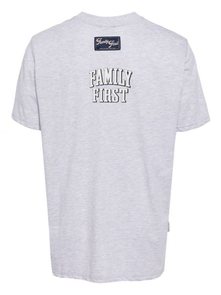 Kokvilnas t-krekls ar apdruku Family First pelēks