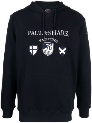 Trykt hettegenser Paul & Shark blå