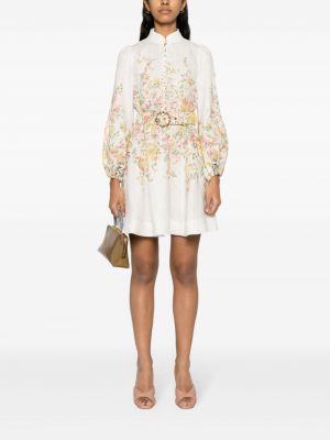 Mustriline lilleline kleit Zimmermann valge