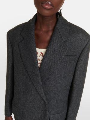 Vlněný kabát Prada šedý