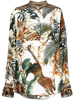 Tigerrandig blus Camilla vit