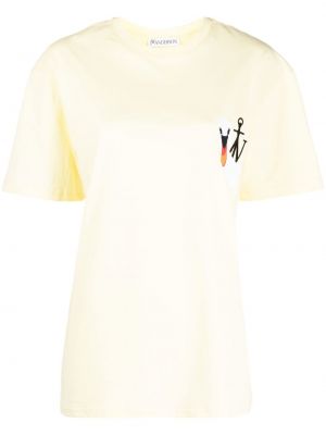 T-shirt z haftem Jw Anderson, żółty