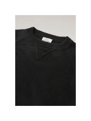 Jersey de tela jersey de cuello redondo clásico Woolrich negro