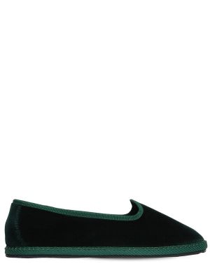Aksamitne loafers Vibi Venezia zielone