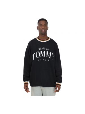 Sweter bawełniany Tommy Jeans czarny