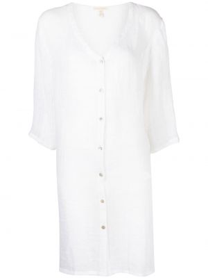 Krekls ar pogām ar v veida izgriezumu Eileen Fisher balts
