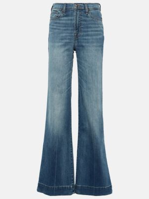 Kõrge vöökohaga alt laienevad teksapüksid 7 For All Mankind sinine
