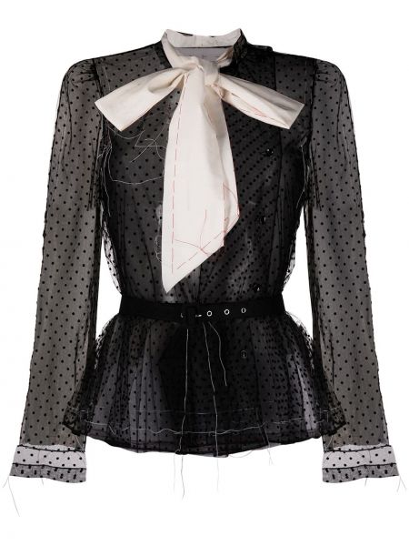 Blusa con lazo Maison Margiela negro