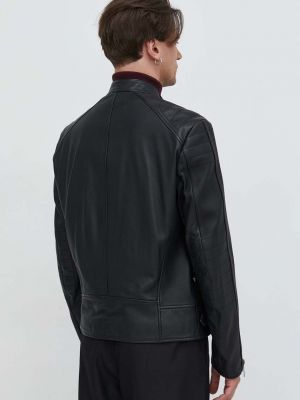 Kožená bunda Hugo černá