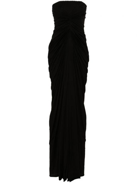Sukienka wieczorowa bawełniana Rick Owens czarna