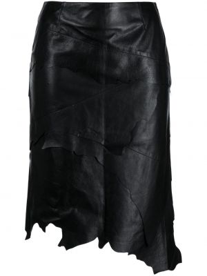 Asymetrické kožená sukně Coperni černé